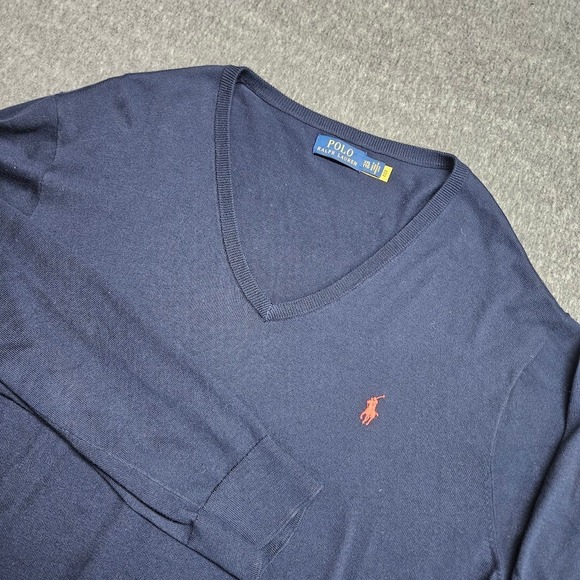 Polo Ralph Lauren Other - Polo Ralph Lauren Sweater Men XXL Navy Blue V-Neck Cotton Pony Logo